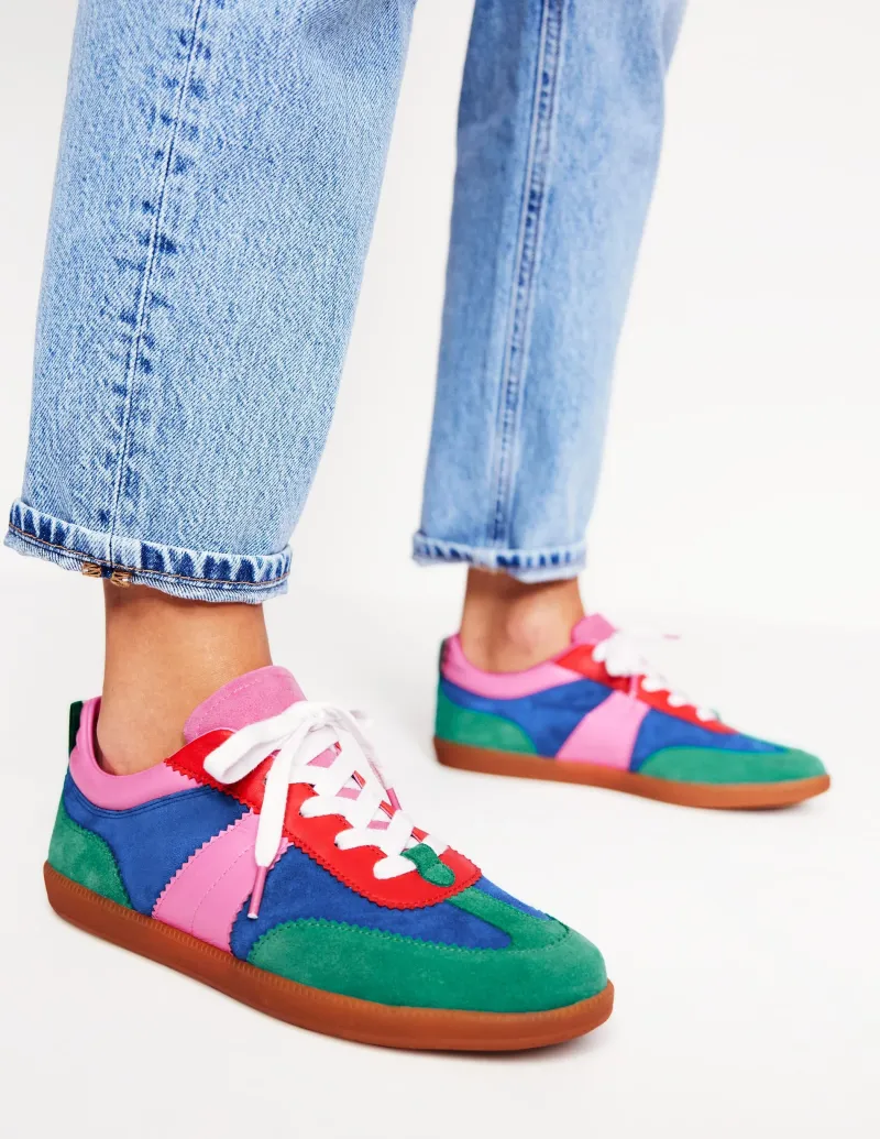 Nachtwäsche & Schlafanzüge | Flache Schuhe | Boden Erin Retro-Tennisschuhe-Bunt, Blockfarben Bunt,Blockfarben