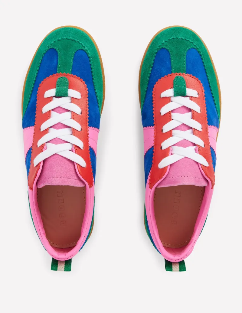 Nachtwäsche & Schlafanzüge | Flache Schuhe | Boden Erin Retro-Tennisschuhe-Bunt, Blockfarben Bunt,Blockfarben