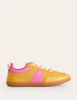 Nachtwäsche & Schlafanzüge | Flache Schuhe | Boden Erin Retro-Tennisschuhe- Gelb/Rosa