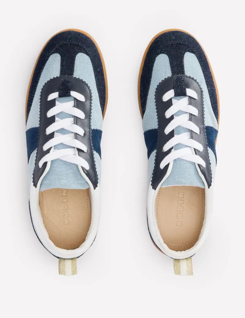 Nachtwäsche & Schlafanzüge | Flache Schuhe | Boden Erin Retro-Tennisschuhe-Heller Used Look HellerUsedLook