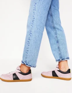 Nachtwäsche & Schlafanzüge | Flache Schuhe | Boden Erin Retro-Tennisschuhe- Vintage-Mauve/Marineblau