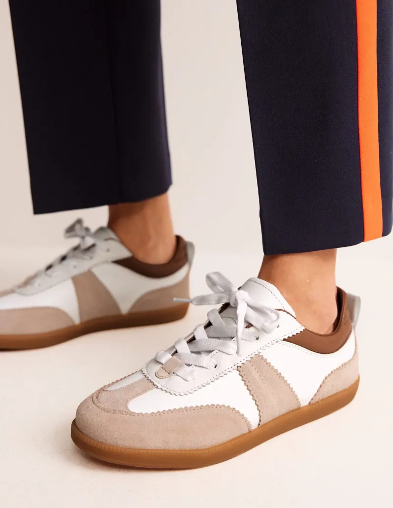 Nachtwäsche & Schlafanzüge | Flache Schuhe | Boden Erin Retro-Tennisschuhe-Weiß Mix WeißMix