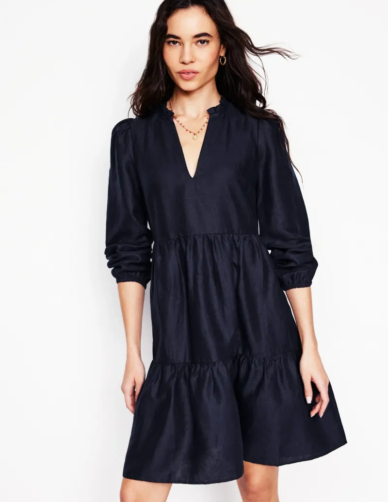 Kleider & Jumpsuits | Boden Esme Minikleid aus Leinen- Marineblaue