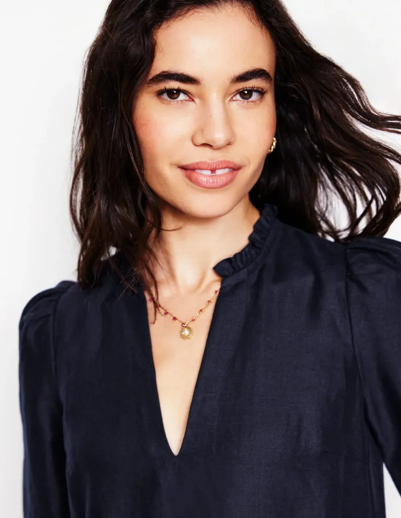Kleider & Jumpsuits | Boden Esme Minikleid aus Leinen- Marineblaue