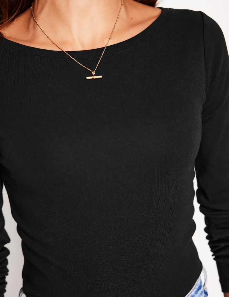 T-shirts & Tops | Oberteile | Boden Essential Jersey-Oberteil mit U-Boot-Ausschnitt- Schwarz