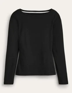 T-shirts & Tops | Oberteile | Boden Essential Jersey-Oberteil mit U-Boot-Ausschnitt- Schwarz