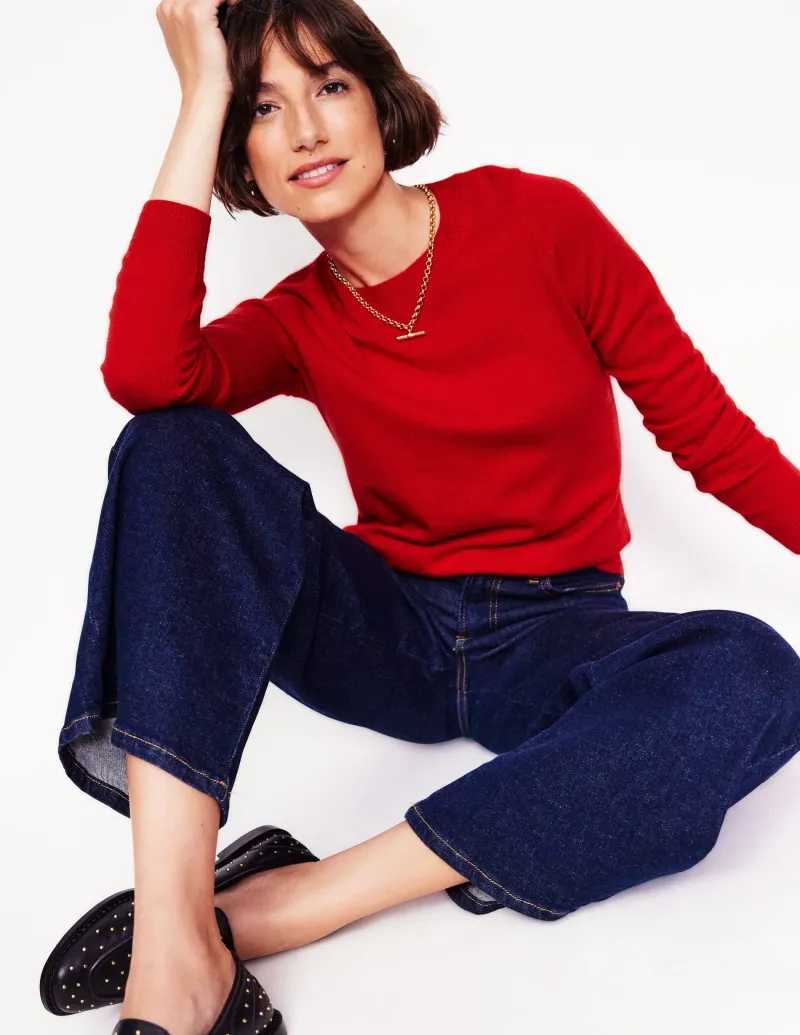 Pullover & Strickjacken | Boden Eva Kaschmirpullover mit Rundhalsausschnitt- Rouge