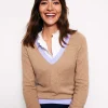 Pullover & Strickjacken | Boden Eva Kaschmirpullover mit V-Ausschnitt-Camel Meliert Blockfarben CamelMeliertBlockfarben