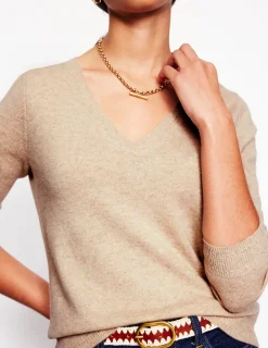 Pullover & Strickjacken | Boden Eva Kaschmirpullover mit V-Ausschnitt-Graubraun Meliert GraubraunMeliert