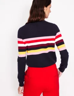 Pullover & Strickjacken | Boden Eva Kaschmirpullover mit Rundhalsausschnitt-Marineblau, Regenbogen Marineblau,Regenbogen