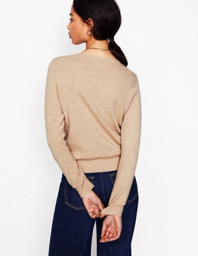 Pullover & Strickjacken | Boden Eva Kaschmirpullover mit V-Ausschnitt-Graubraun Meliert GraubraunMeliert