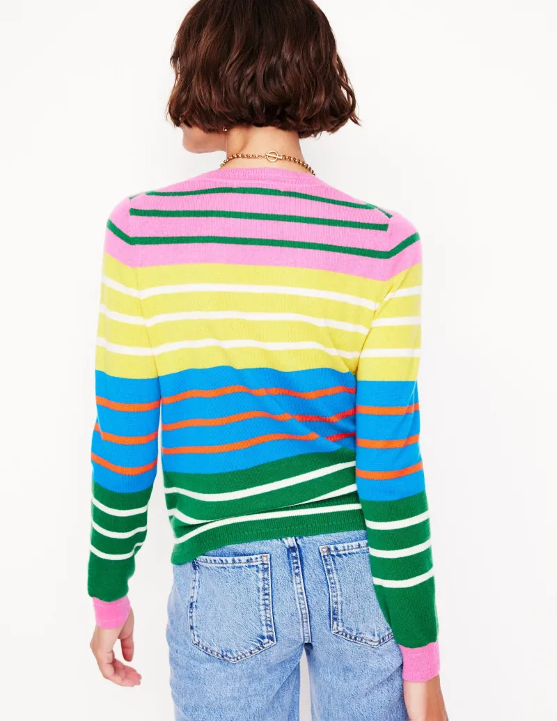 Pullover & Strickjacken | Boden Eva Kaschmirpullover mit Rundhalsausschnitt-Grün, Rosa, Leuchtendes Blau Bunt Grün,Rosa,LeuchtendesBlauBunt