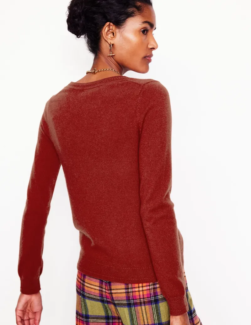Pullover & Strickjacken | Boden Eva Kaschmirpullover mit V-Ausschnitt- Kupferbraun