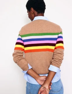 Pullover & Strickjacken | Boden Eva Kaschmirpullover mit Rundhalsausschnitt-Kamelbraun Meliert, Regenbogen KamelbraunMeliert,Regenbogen