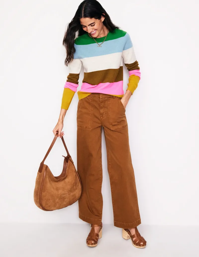 Pullover & Strickjacken | Boden Eva Kaschmirpullover mit Rundhalsausschnitt-Bunt, Regenbogen Bunt,Regenbogen