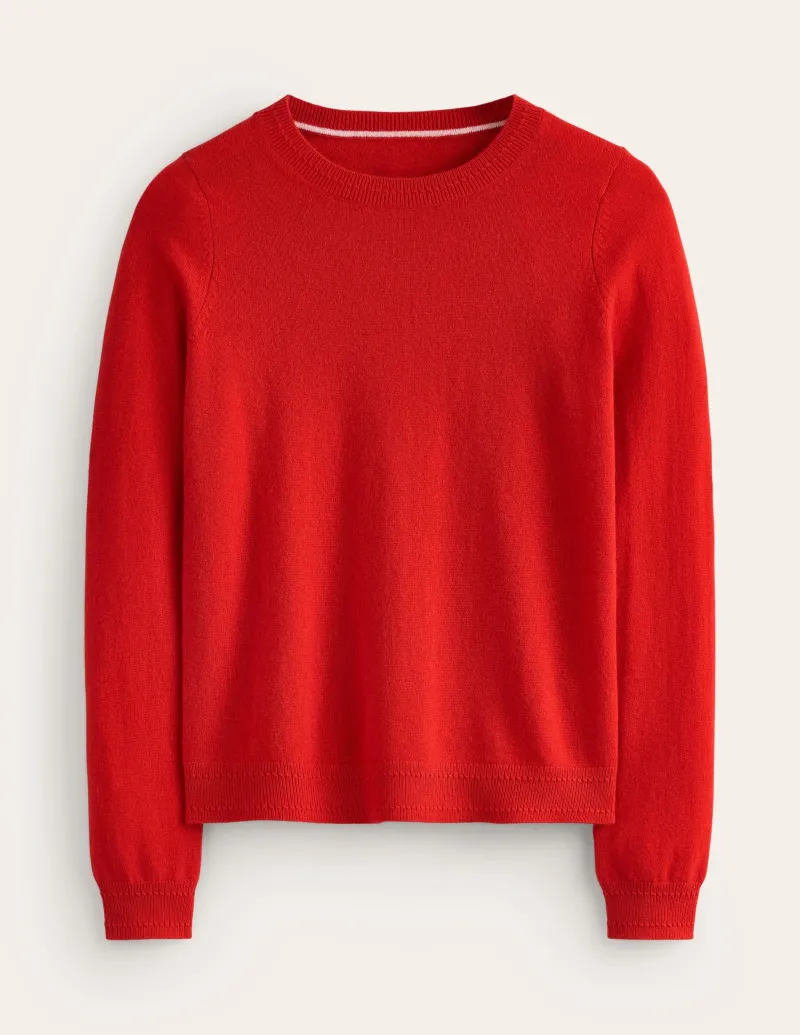 Pullover & Strickjacken | Boden Eva Kaschmirpullover mit Rundhalsausschnitt- Rouge