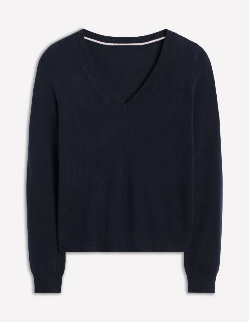 Pullover & Strickjacken | Boden Eva Kaschmirpullover mit V-Ausschnitt- Marineblau