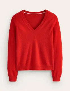 Pullover & Strickjacken | Boden Eva Kaschmirpullover mit V-Ausschnitt- Rouge-Rot