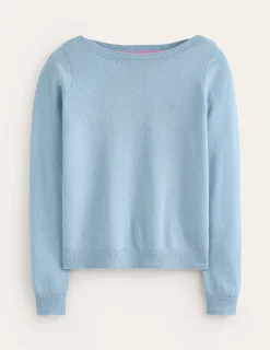 Pullover & Strickjacken | Boden Eva Kaschmirpullover mit U-Boot-Ausschnitt- Turmalinblau