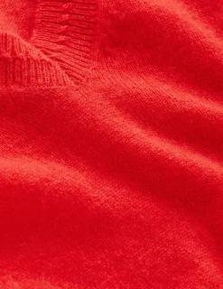 Pullover & Strickjacken | Boden Eva Kaschmirpullover mit V-Ausschnitt- Erbeerkuchenrot