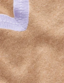 Pullover & Strickjacken | Boden Eva Kaschmirpullover mit V-Ausschnitt-Camel Meliert Blockfarben CamelMeliertBlockfarben