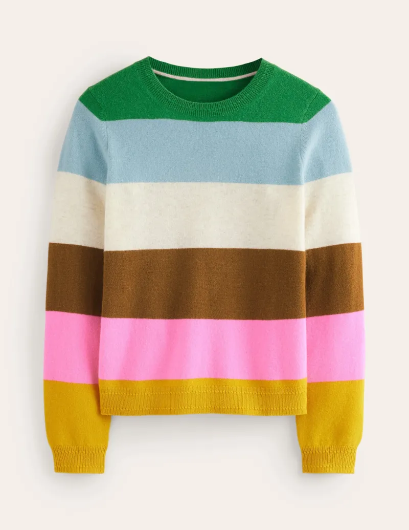 Pullover & Strickjacken | Boden Eva Kaschmirpullover mit Rundhalsausschnitt-Bunt, Regenbogen Bunt,Regenbogen