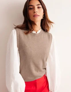 Pullover & Strickjacken | Boden Eva Kaschmir-Pullunder-Graubraun Meliert GraubraunMeliert