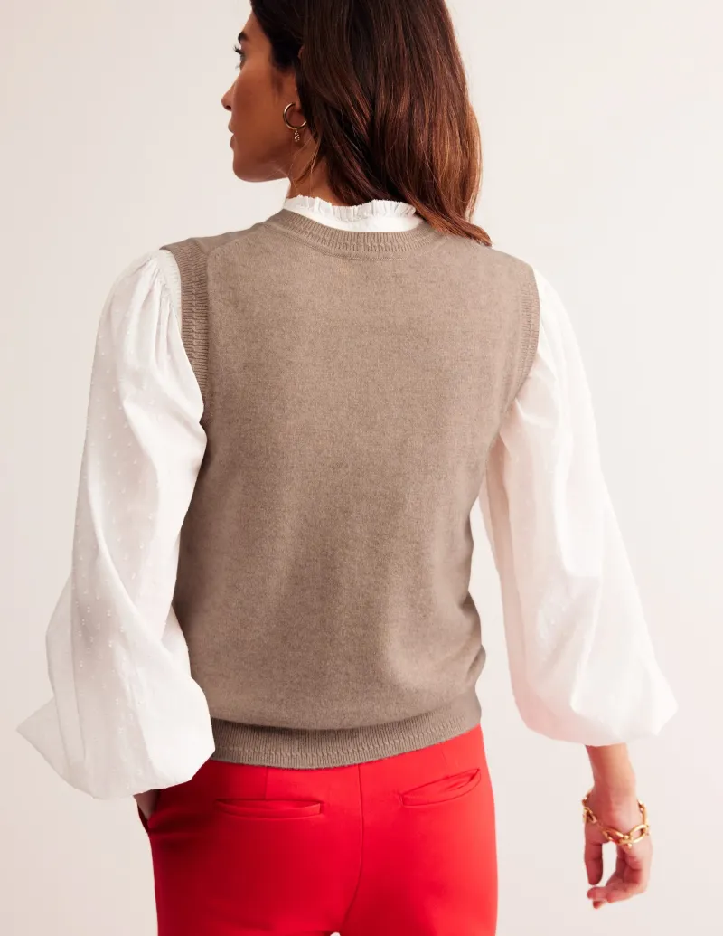 Pullover & Strickjacken | Boden Eva Kaschmir-Pullunder-Graubraun Meliert GraubraunMeliert