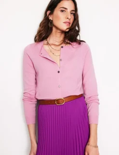 Pullover & Strickjacken | Boden Eva Kaschmir-Strickjacke mit Rundhalsausschnitt-Pink Icing PinkIcing