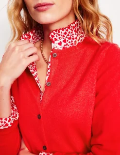 Pullover & Strickjacken | Boden Eva Kaschmir-Strickjacke mit Rundhalsausschnitt- Erbeerkuchenrot