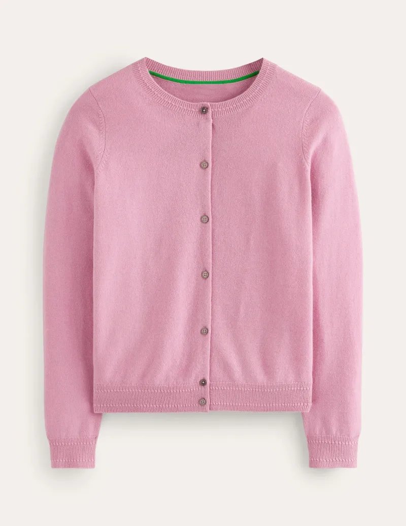 Pullover & Strickjacken | Boden Eva Kaschmir-Strickjacke mit Rundhalsausschnitt-Pink Icing PinkIcing