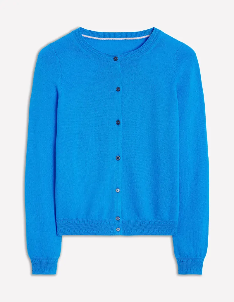 Pullover & Strickjacken | Boden Eva Kaschmir-Strickjacke mit Rundhalsausschnitt- Himmelblau