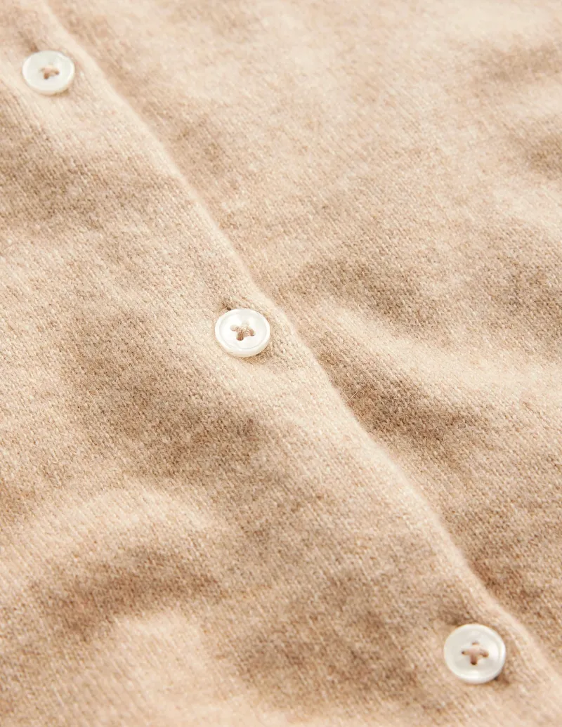 Pullover & Strickjacken | Boden Eva Kaschmir-Strickjacke mit Rundhalsausschnitt-Graubraun Meliert GraubraunMeliert