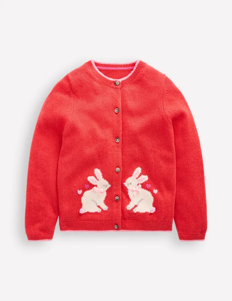 Pullover & Strickjacken | Boden Evelyn Strickjacke mit lustigem Motiv-Marmeladenrot Hasen MarmeladenrotHasen