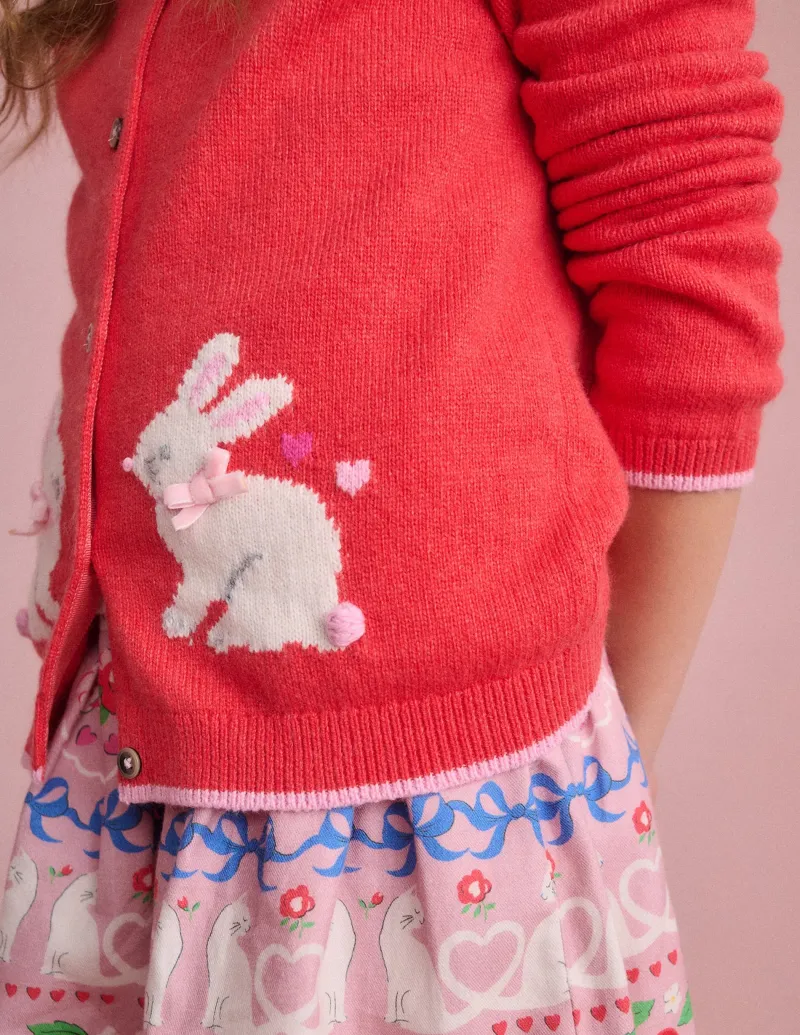 Pullover & Strickjacken | Boden Evelyn Strickjacke mit lustigem Motiv-Marmeladenrot Hasen MarmeladenrotHasen