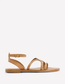 Flache Schuhe | Sandalen | Boden Flache Freizeit-Sandalen- Hellbraun