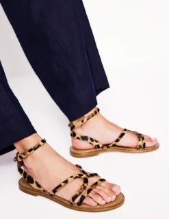 Flache Schuhe | Sandalen | Boden Flache Freizeit-Sandalen-Mohair, Leopardenmuster Mohair,Leopardenmuster