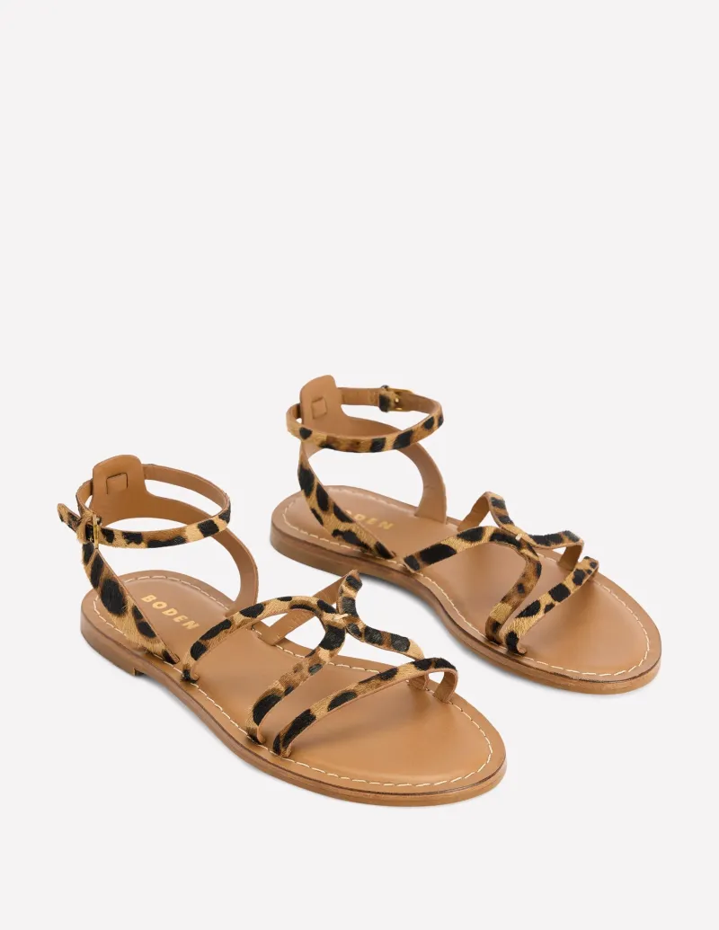 Flache Schuhe | Sandalen | Boden Flache Freizeit-Sandalen-Mohair, Leopardenmuster Mohair,Leopardenmuster
