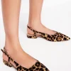 Flache Schuhe | Boden Flache Slingback-Sandalen-Mohair, Leopardenmuster Mohair,Leopardenmuster