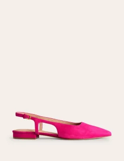 Flache Schuhe | Boden Flache Slingback-Sandalen-Rosa Pfau Ziegenwildleder RosaPfauZiegenwildleder