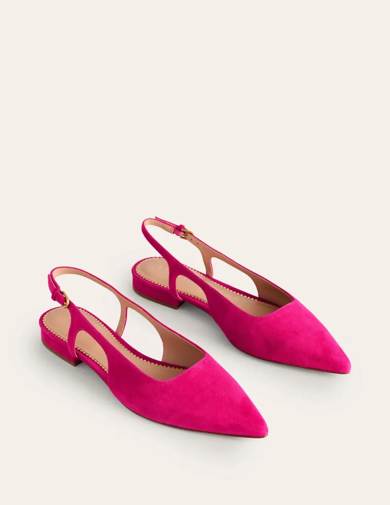 Flache Schuhe | Boden Flache Slingback-Sandalen-Rosa Pfau Ziegenwildleder RosaPfauZiegenwildleder