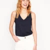 T-shirts & Tops | Oberteile | Boden Flammgarn-Top mit V-Ausschnitt- Marineblaue