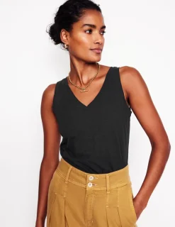 T-shirts & Tops | Oberteile | Boden Flammgarn-Top mit V-Ausschnitt- Schwarz