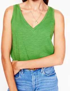 T-shirts & Tops | Oberteile | Boden Flammgarn-Top mit V-Ausschnitt- Paradiesgrün
