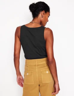 T-shirts & Tops | Oberteile | Boden Flammgarn-Top mit V-Ausschnitt- Schwarz
