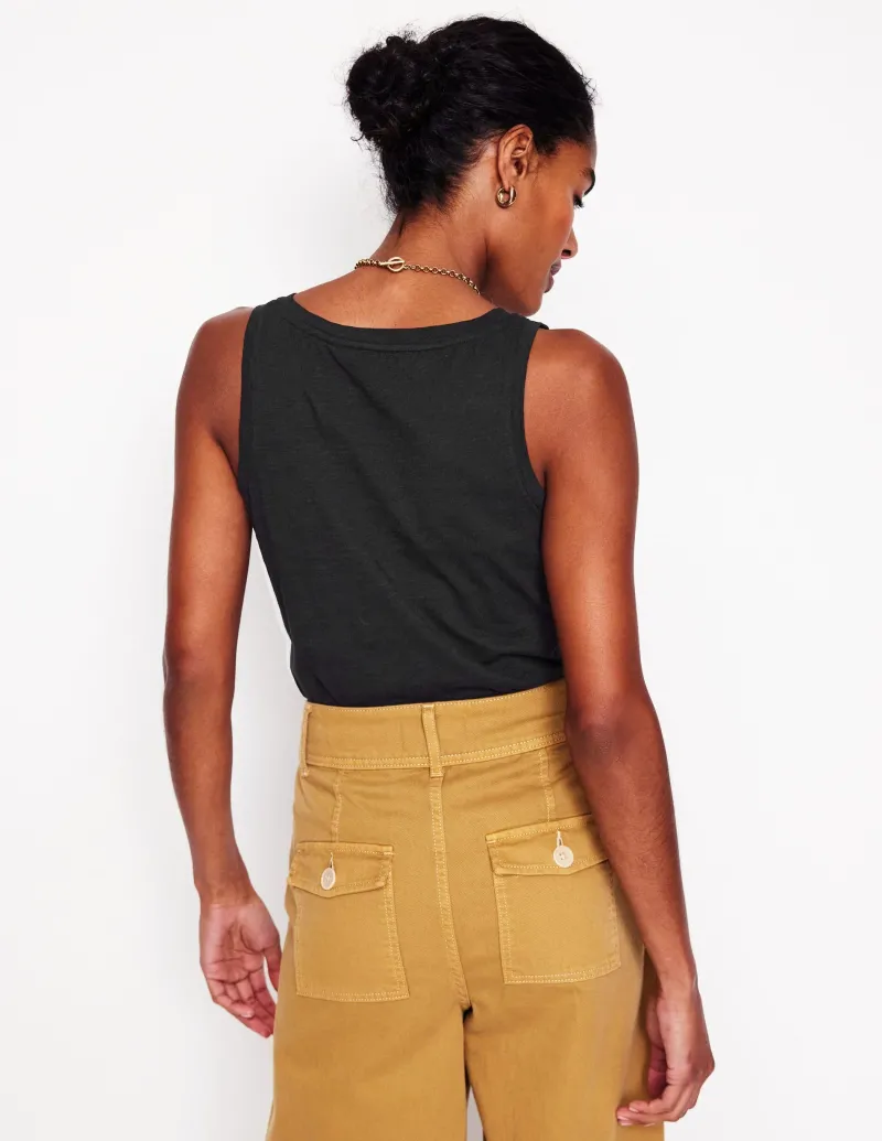 T-shirts & Tops | Oberteile | Boden Flammgarn-Top mit V-Ausschnitt- Schwarz