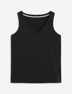 T-shirts & Tops | Oberteile | Boden Flammgarn-Top mit V-Ausschnitt- Schwarz