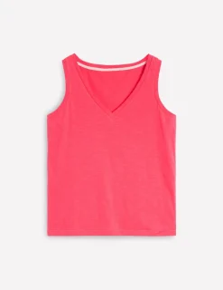 T-shirts & Tops | Oberteile | Boden Flammgarn-Top mit V-Ausschnitt- Kamelienrosa