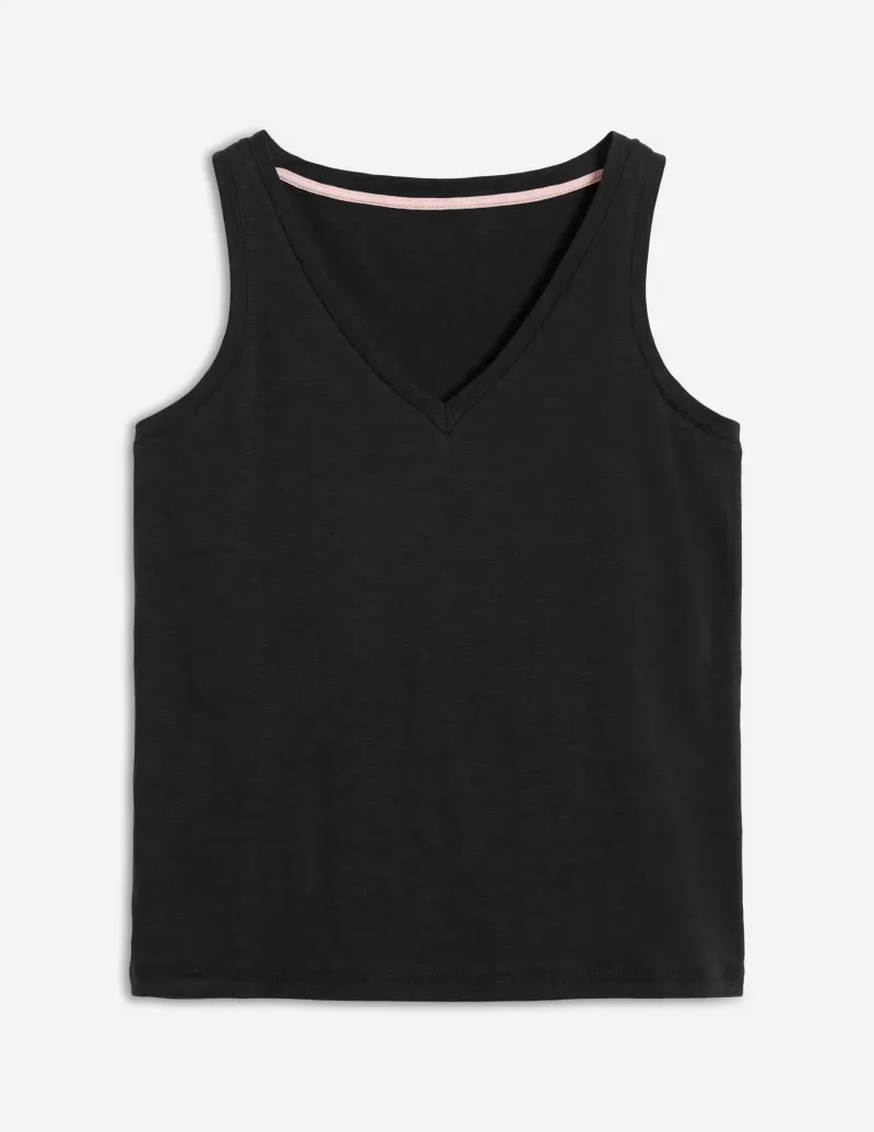 T-shirts & Tops | Oberteile | Boden Flammgarn-Top mit V-Ausschnitt- Schwarz
