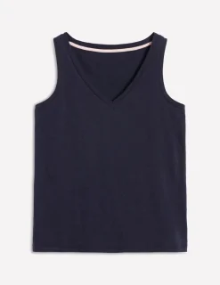 T-shirts & Tops | Oberteile | Boden Flammgarn-Top mit V-Ausschnitt- Marineblaue